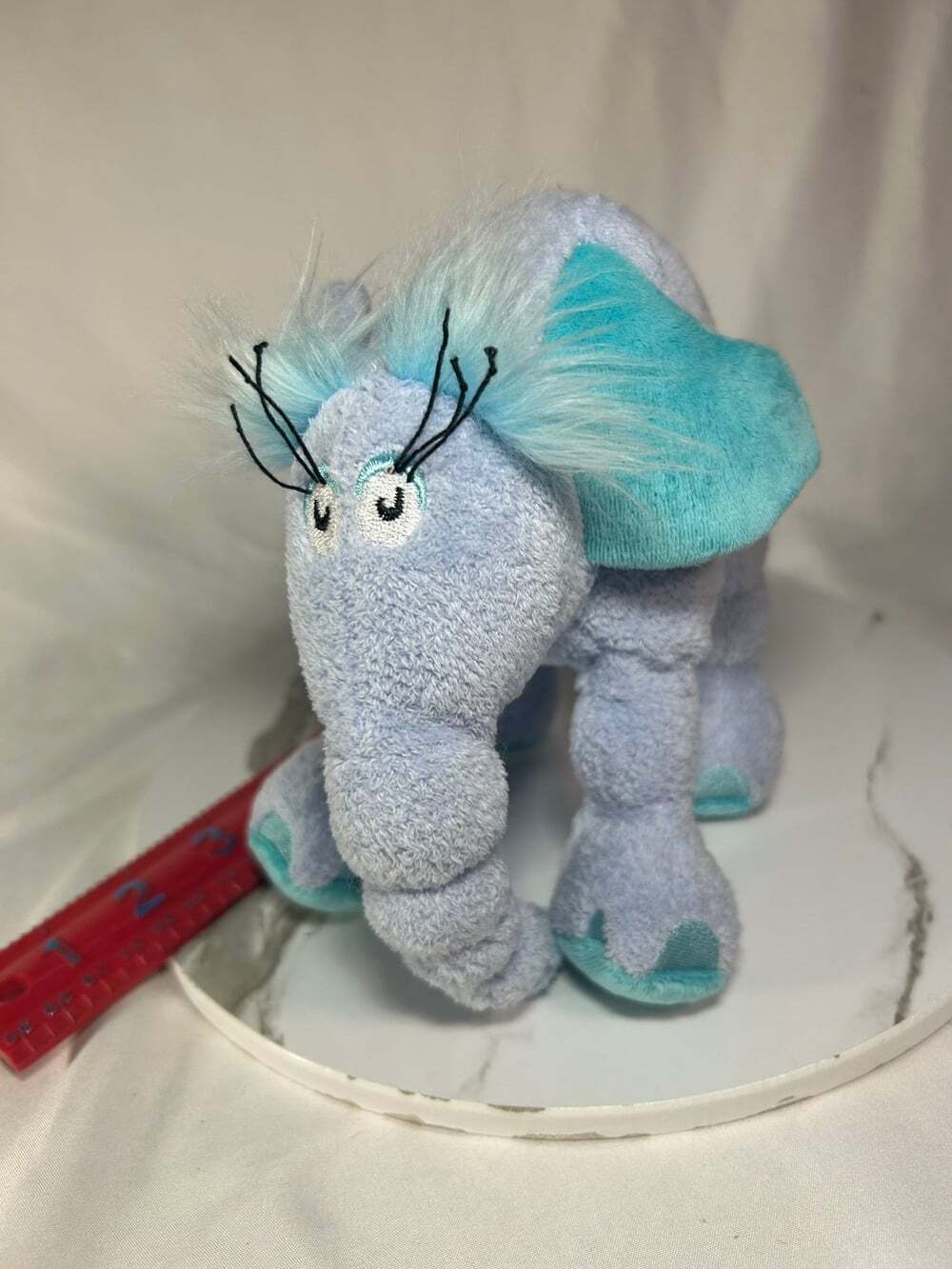 Dr. Seuss Horton Hears a Who Elephant Plush Toy 8" Blue Teal ears